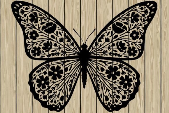 Download Butterfly Floral Stencil Silhouette SVG - Premium Resources
